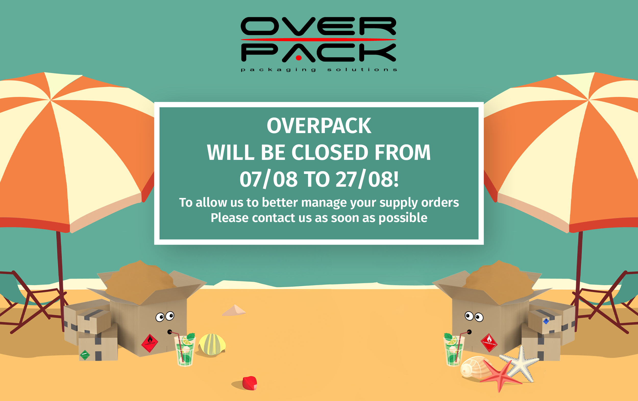 Summer Closure of Overpack  from August 7th to 27th, 2024